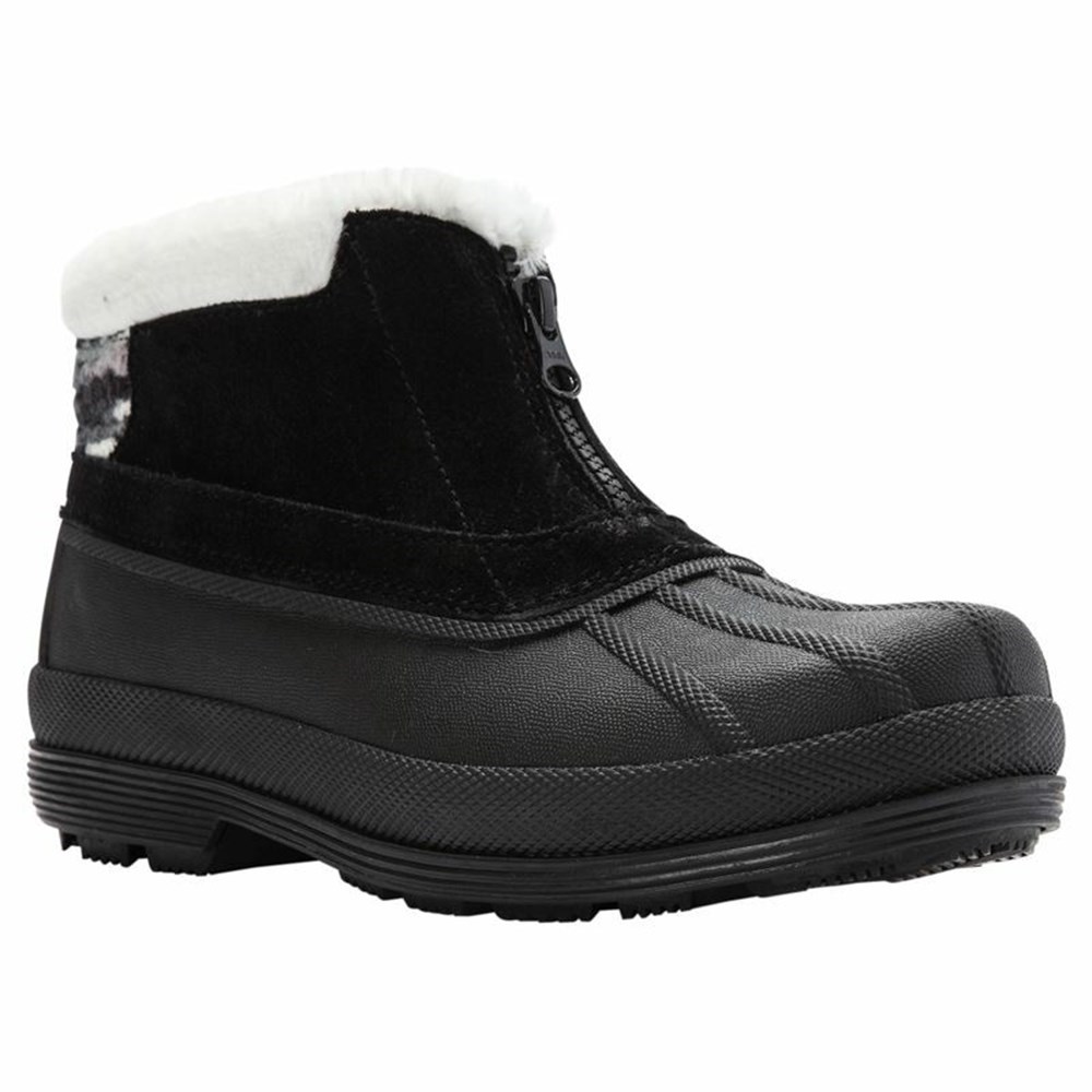 Botas Propet Lumi Ankle Zip Mujer Negras Blancas | POEF-53742