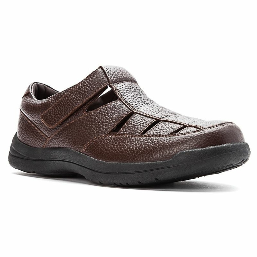 Sandalias Propet Bayport Hombre Marrones | DQUR-58031