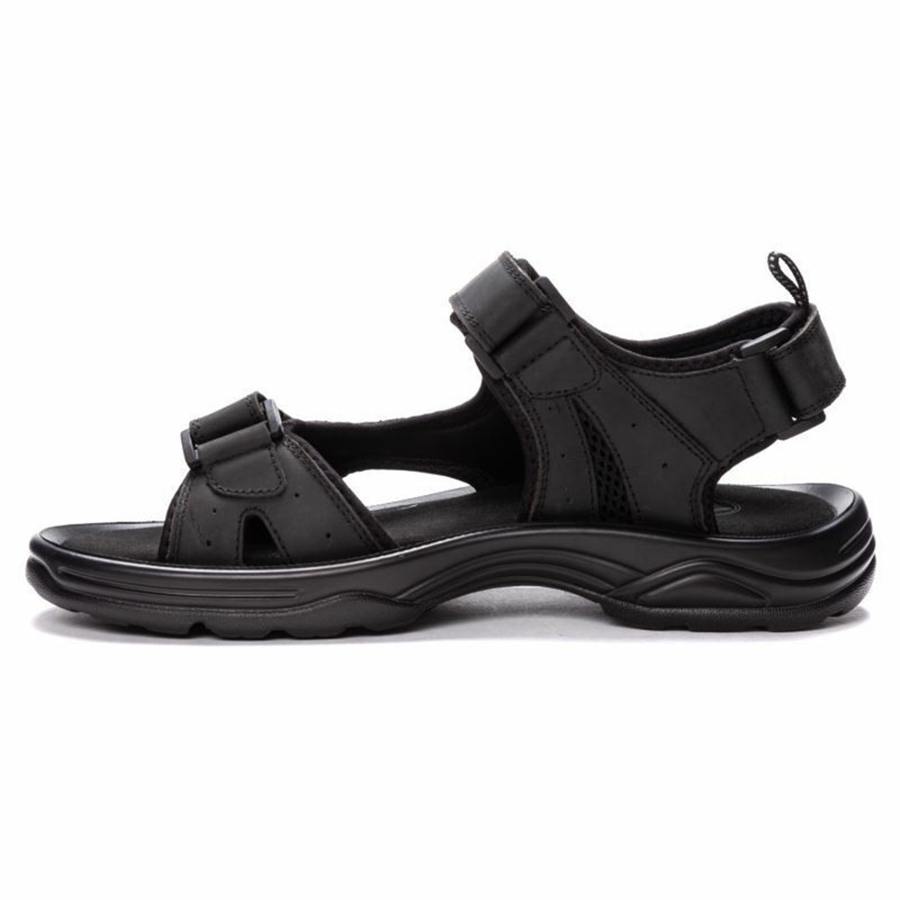 Sandalias Propet Daytona Hombre Negras | WJFS-07586