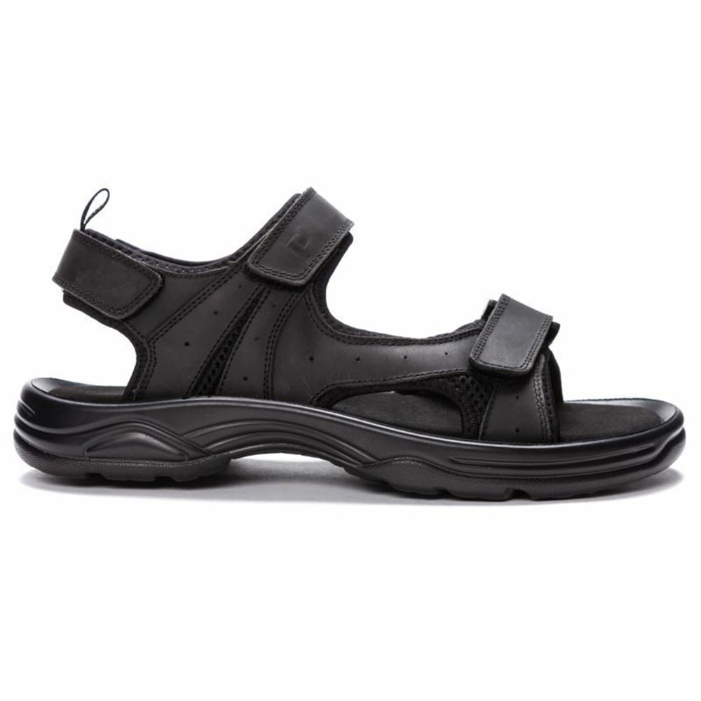 Sandalias Propet Daytona Hombre Negras | WJFS-07586