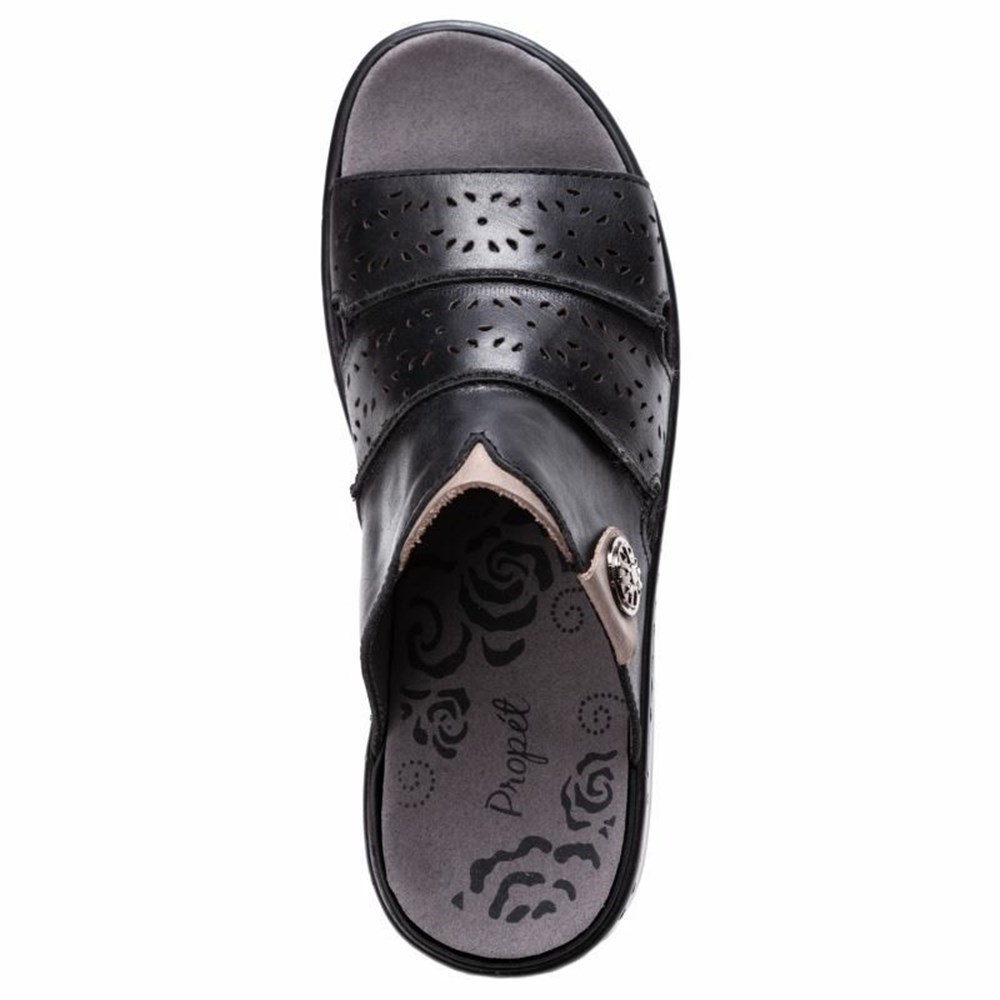 Sandalias Propet Gertie Mujer Negras | EGLF-25831