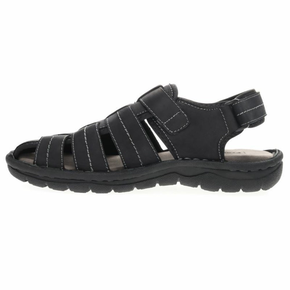 Sandalias Propet Joseph Hombre Negras | DNQZ-90817