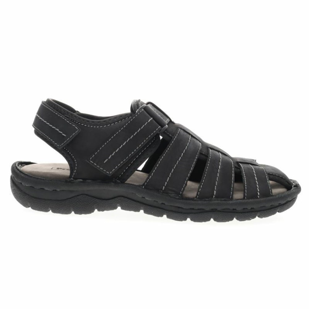 Sandalias Propet Joseph Hombre Negras | DNQZ-90817