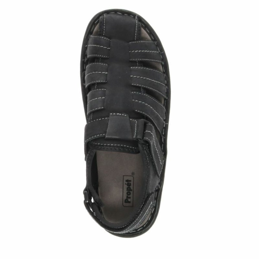 Sandalias Propet Joseph Hombre Negras | DNQZ-90817