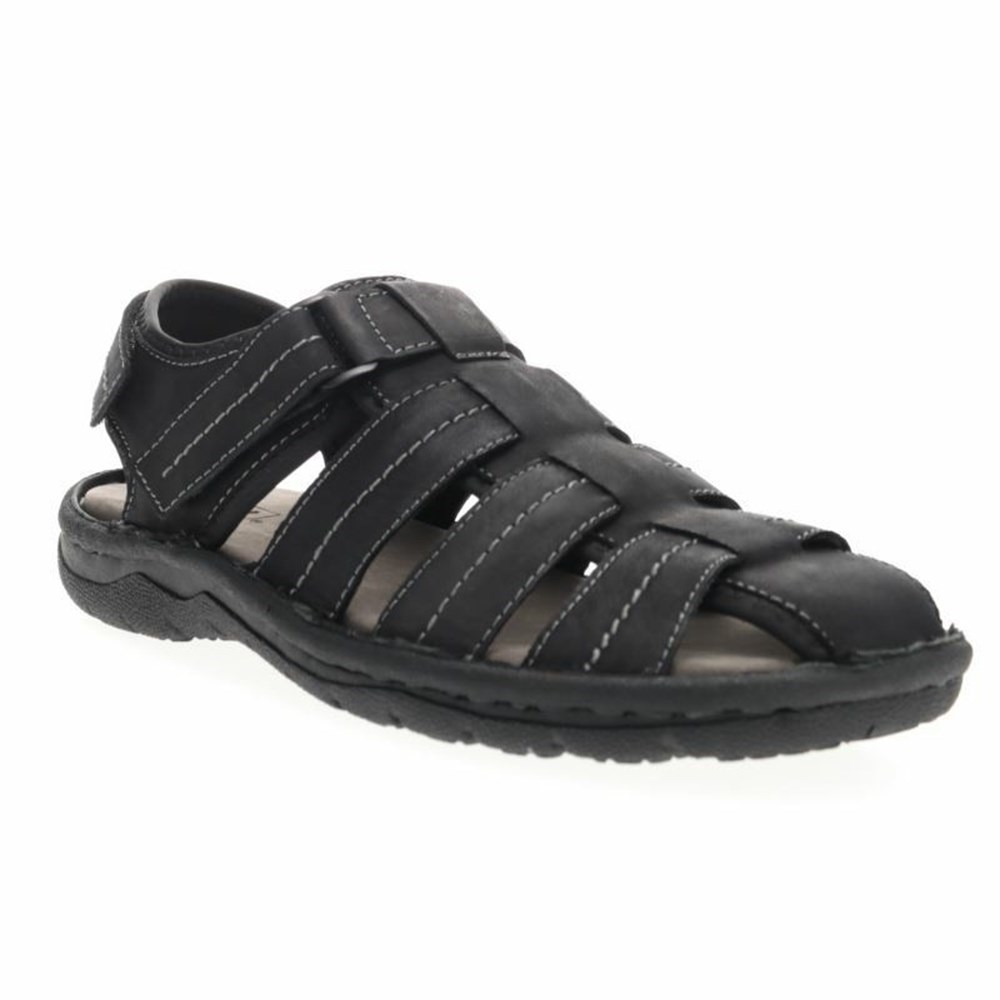 Sandalias Propet Joseph Hombre Negras | DNQZ-90817