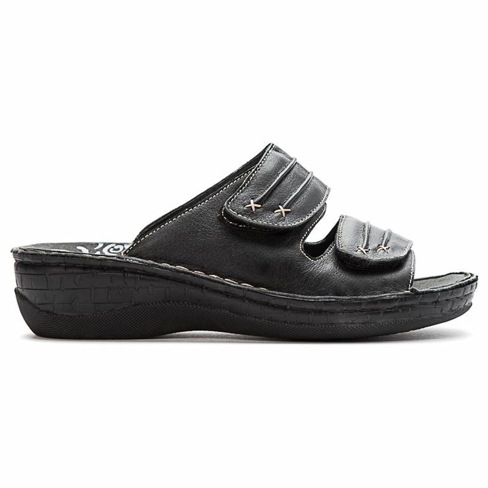 Sandalias Propet June Mujer Negras | XOFS-35167