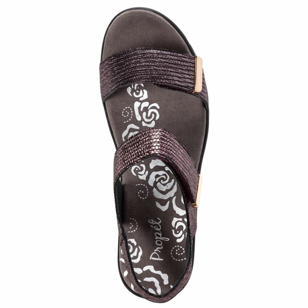 Sandalias Propet Winslet Mujer Negras Rosas | TWGE-08426