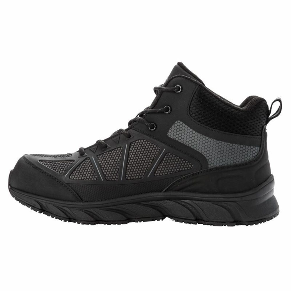 Zapatillas Para Caminar Propet Seeley Hi Hombre Gris Oscuro Negras | PGCQ-04672