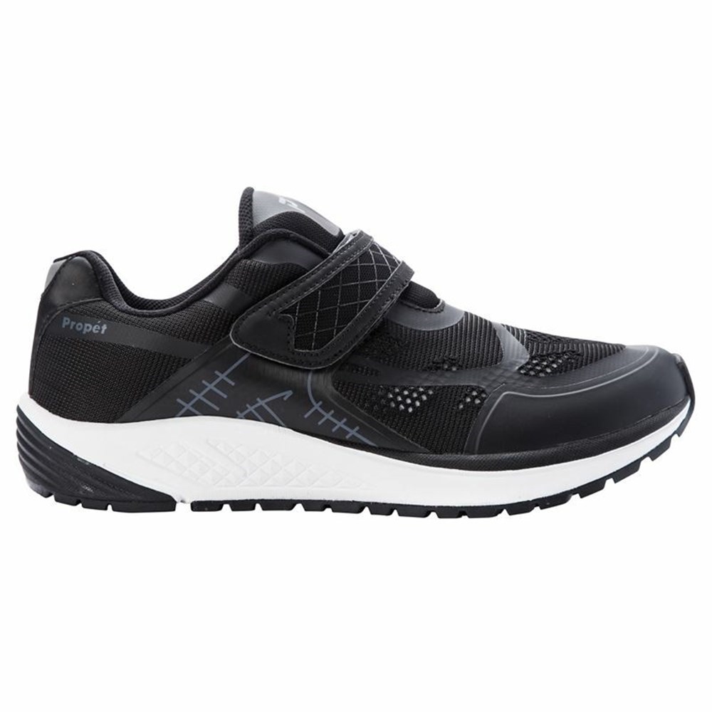 Zapatillas Propet One Correa Hombre Negras Gris | BZTM-24980