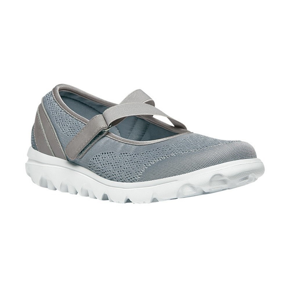 Zapatillas Propet TravelActiv Mary Jane Mujer Plateadas | FZTA-96157