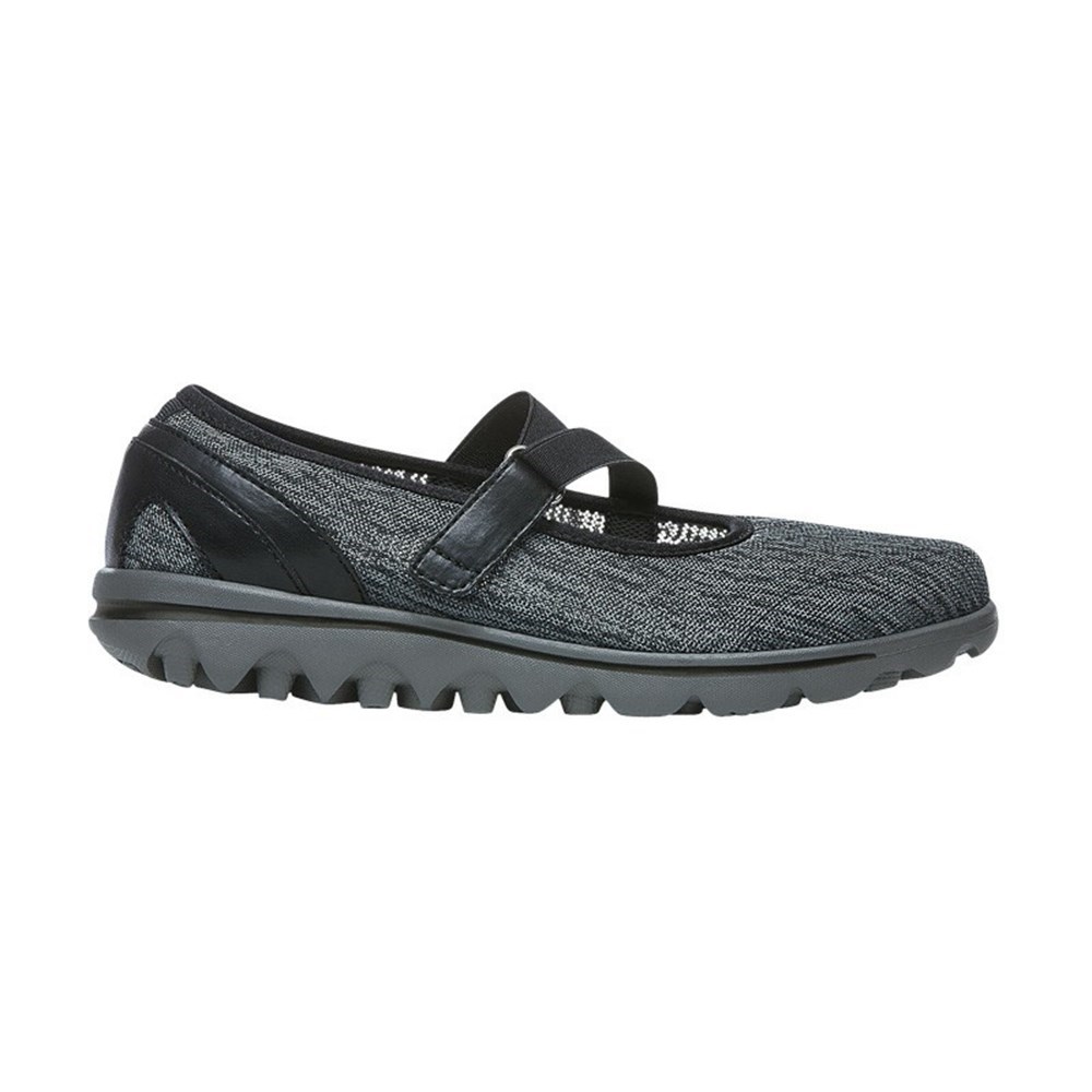 Zapatillas Propet TravelActiv Mary Jane Mujer Negras Gris | TAIB-83964