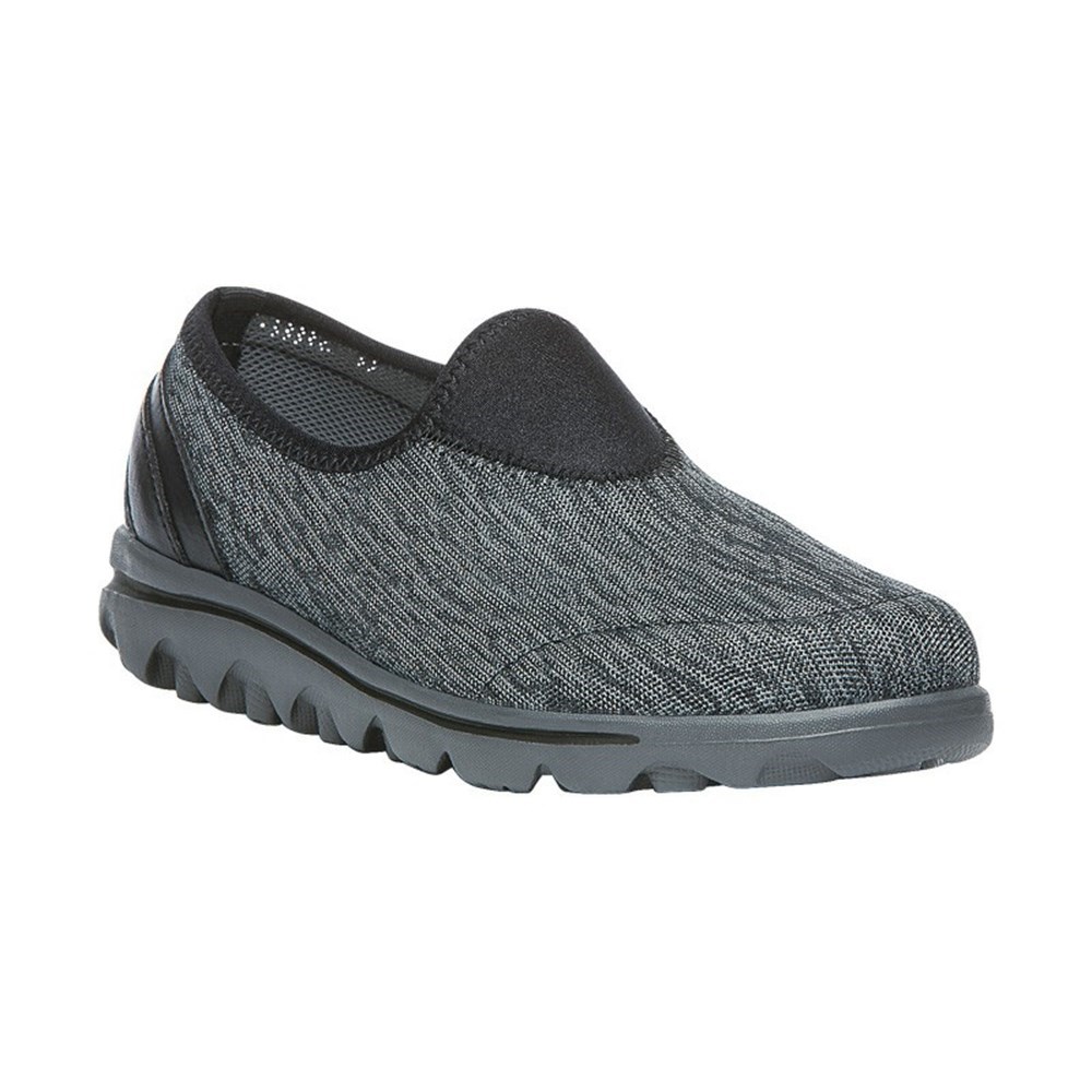 Zapatillas Propet TravelActive Slip-On Mujer Negras Gris | RVOX-41570