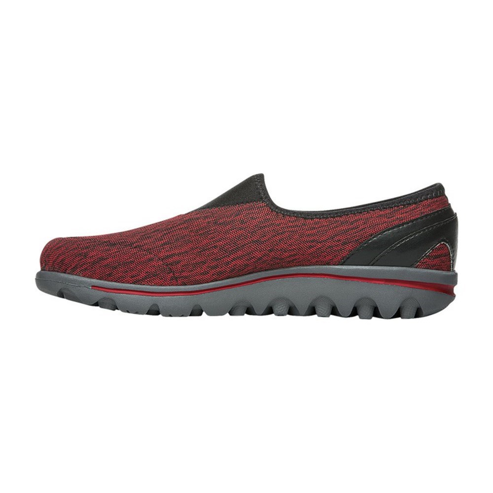 Zapatillas Propet TravelActive Slip-On Mujer Negras Rojas | TSOD-38491