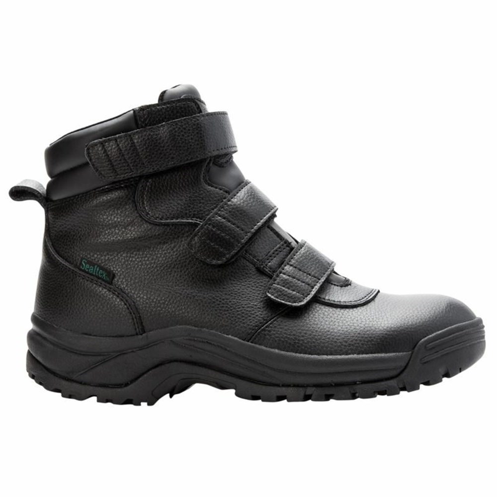 Zapatos Outdoor Propet Cliff Walker Altas Correa Hombre Negras | FMRJ-21653