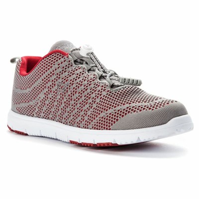 Zapatillas Propet TravelWalker EVO Mujer Gris Rojas | CNQT-08521